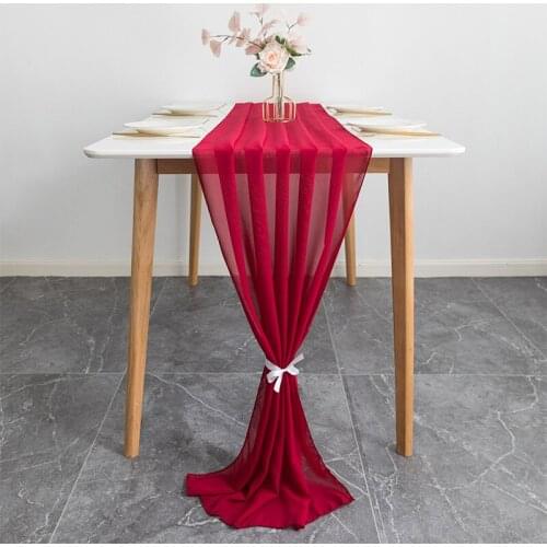 300x70cm Wedding Chiffon Rectangle Extra Long Romantic Sheer Table Runner Holiday Tablecloth Overlay Party Decoration Dropship