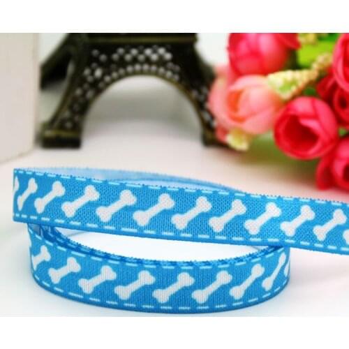 5/8'' Free shipping Fold Elastic FOE dog bone printed headband headwear hairband diy decoration wholesale OEM P5966