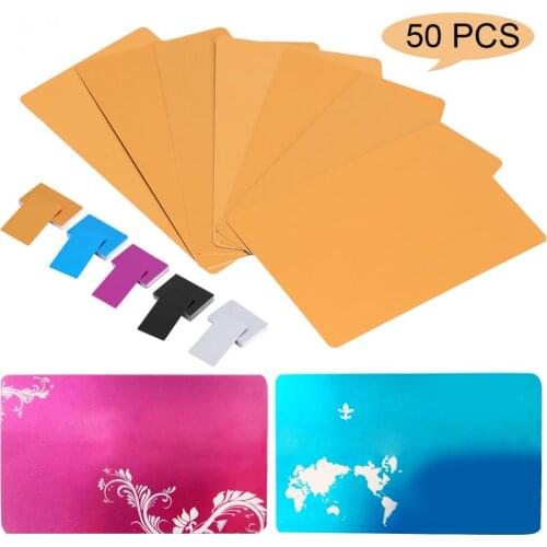 50Pcs Blanks Laser Mark Engraved Metal Smooth Business Visiting Name Cards Aluminium Alloy Ultra-Thin Personal Business Cards