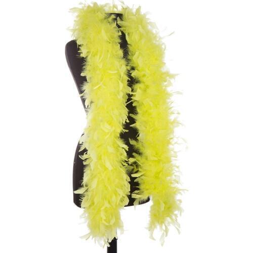 80g Yellow color Dyed turkey feather boas 10meters(5pc/lot) DIY chicken feather strips for wedding party decorations