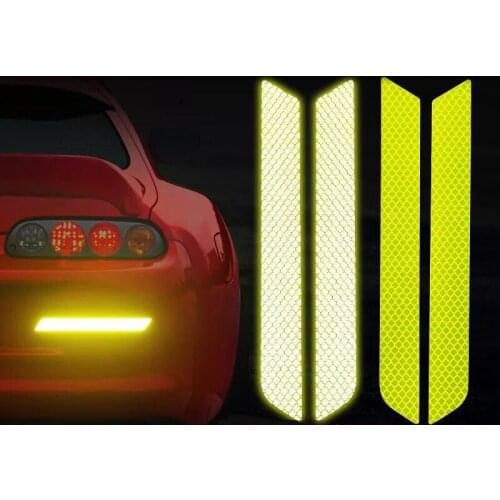 Car Stickers Safety Reflective Warning Stickers Body Rear Bumper Anti-collision Reflective Strip Reflective Stickers