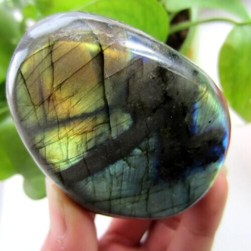 Free shipping Natural Labradorite Crystal Rough Polished rock From Madagascar-SW