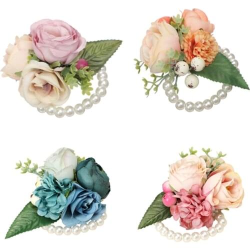 Simulation Flower Bracelet Wedding Accessories Korean Style Bride Wrist Flower Bridesmaid Sister Group Wedding Supplies