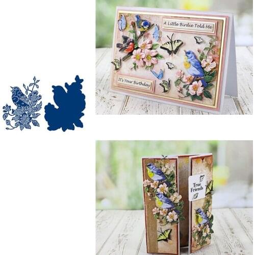 Flower Bird Garden Leafs Metal Cutting Dies for DIY Scrapbooking Crafts Dies Cut Stencils Maker Photo Album Template Handmade