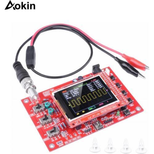 DSO138 2.4" TFT Pocket-size Digital Oscilloscope Kit DIY Parts Handheld + Acrylic DIY Case Cover Shell for DSO138