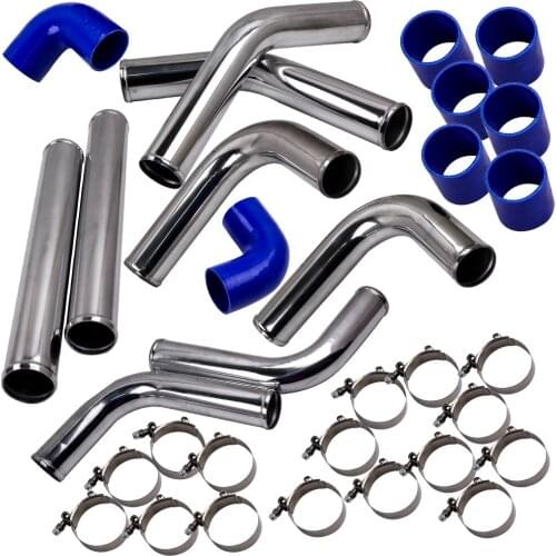 2.5" 64mm Universal Alloy Diy Turbo Front Mount Intercooler Hard Pipe Kit
