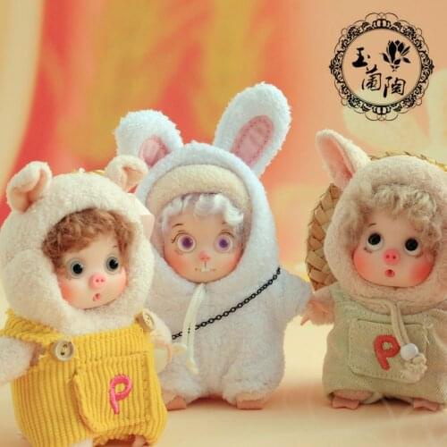 Handmade Thumb Doll 10cm Pig Doll OB11 Baby Mini Doll Custom Human cute High-end Art cool Hobbie Toy Gift Model