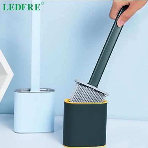 LEDFRE toilet brush disposable Long-handled wall-mounted silicone soft plastic toilet no dead angle cleaning brush set LF73001A