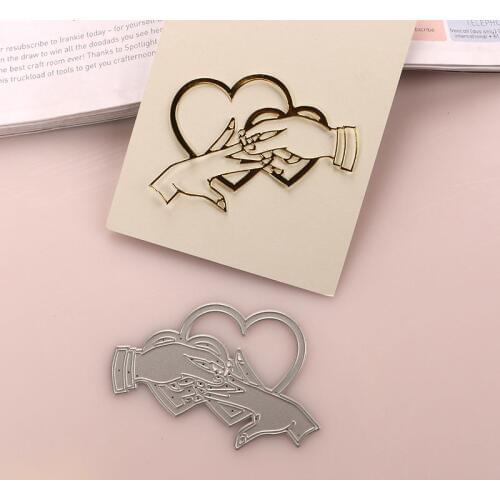 DUOFEN METAL CUTTING DIES wedding ring heart lover engagement marriage stencil DIY Scrapbook Paper Album 2020 new