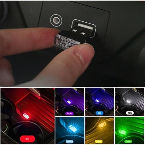 1Pc Mini USB LED Light 5V USB Car Interior Lamp Neon Atmosphere Ambient Light Bulb Accessories For Desk Bedside Random Color New