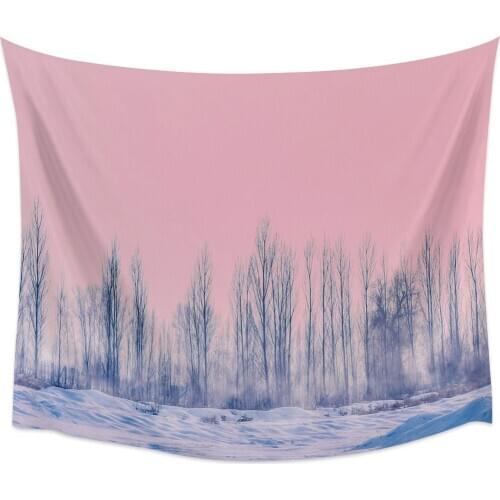 Wall Tapestry Dead Wood Woods Fog Snow Tapestry Wall Hanging Home Decor Tapestries Bedroom