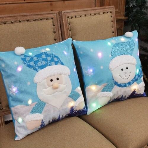 New Led Night Lights Christmas Santa Snowman Luminous Pillowcase Christmas Gift Bedroom Decoration Room Lights Decor