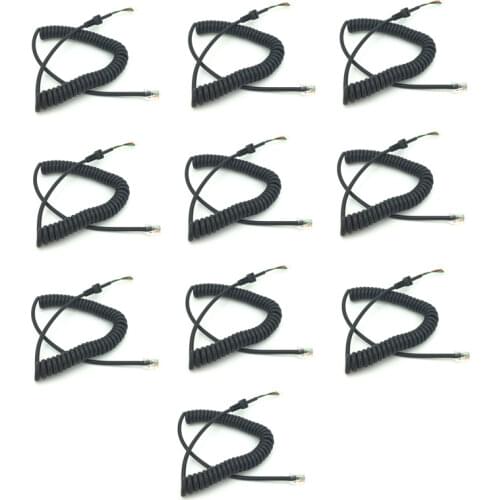 Lot 10PCS Replace Speaker PTT Mic 6 pin Plug Cord Cable for Yaesu MH-48A6J FT-2800 FT-100D FT-7800 FT-8800 FT-8900 Mobile Radio