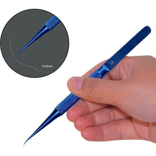Tweezers Titanium alloy tip 0.15mm precision tip anti-magnetic anti-corrosion Microscope fingerprint flying line special tweezer