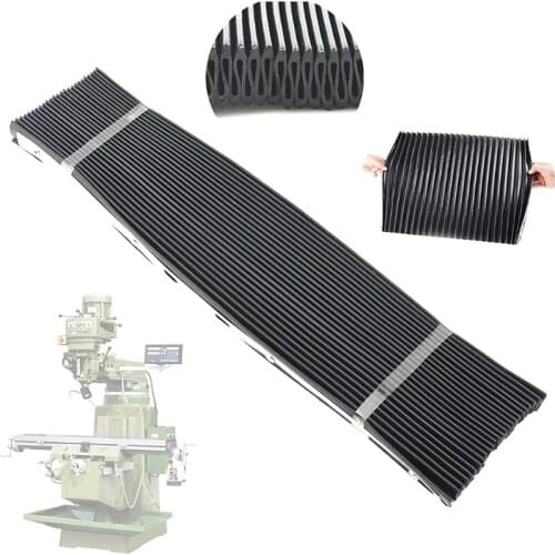 Practical Machine Black Rubber Accordion Pleats Shield Cover Milling Machine Part Suitable for 3# 4# 400x600mm