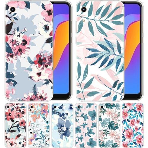 Luxury Silicone Case Rose Floral pastel leaves for Huawei Honor 9X 8A 7A 20 Pro 7X 8X 7S 8S 8 9 10 Lite View 20 20i 10i Play