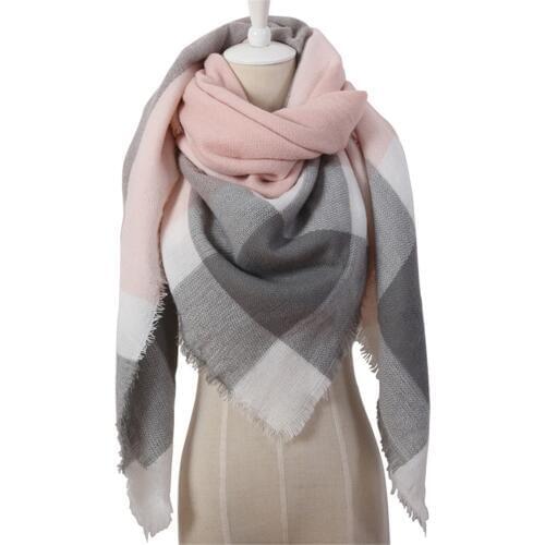 2019 Winter Triangle Scarf For Women Plaid Warm Cashmere Scarves shawls and wraps luxury brand neck bandana foulard pashmina