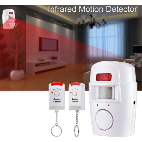 PIR alarm system with infrared Sensor 2 wireless home security remote controls burglar alarm with motion Detector 105DB siren