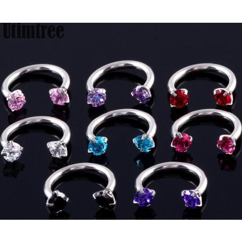 Utimtree Hot Steel Septum Cartilage Piercing Helix Captive Hoop Ring Horseshoe Piercing Nose Lip Earrings Labret Body Jewelry