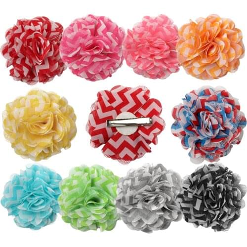 1 PC Shabby Chic Vintage Chiffon Flower With Clips Handmade Artificial Fabric Floral Barrettes