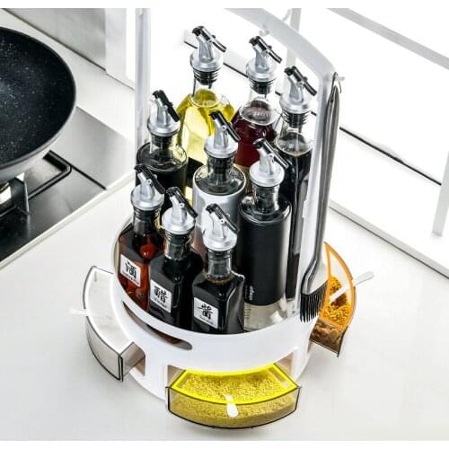 Rotating shelf, multifunctional desktop storage tray, used in cabinets, food storage rooms, bathrooms, kitchen spice organizers