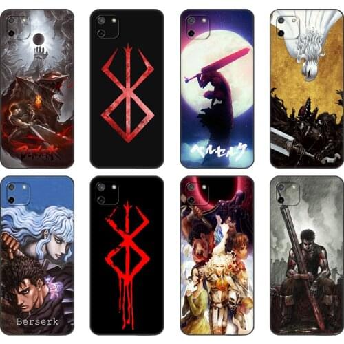 Black tpu Case For OPPO Realme C11 C20 C21 Case Back Cover Bumper Berserk Guts Anime Cool