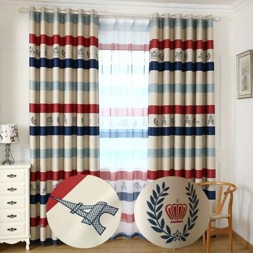 Bohemia Stripe Blackout Curtains for Living Room Jinya Home Decor Elegant Kitchen Bedroom Window Treatment Polyester Curtain
