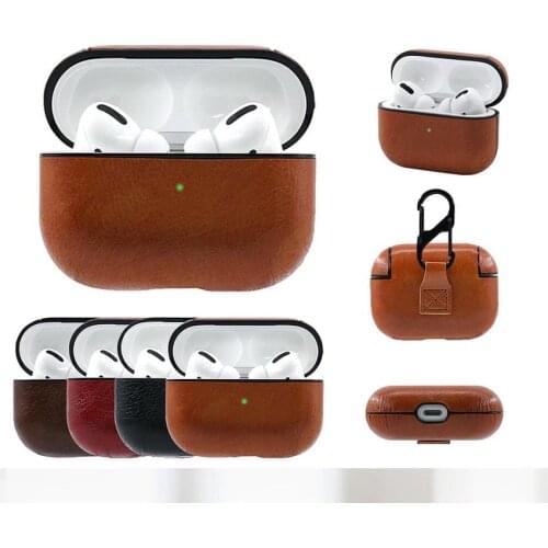 Protective Cover Storage Box for Airpods Pro Headphone Case PU Leather Full Shockproof Protection Keychain Earphones Torage Case