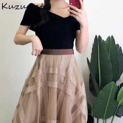 Sknew Short Collar Sleeve Shoulder Strapless Sexy T Shirt Women Slim Fit Cross Design Solid Tees Summer 2021 New Top