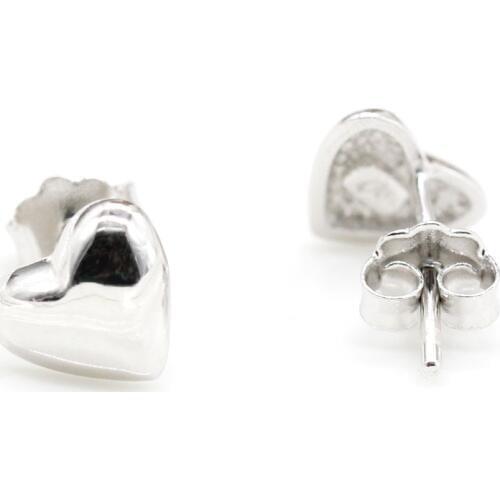 925 Sterling Silver Stud Earrings for Women Small Heart Shape Korean Trendy Jewelry for Lovers Girls Valentines Day Gift