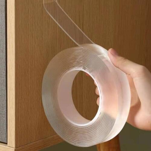 1/2/3/5M Nano Velcro double-sided tape transparent non-marking reusable waterproof tape glue can be used for household clea