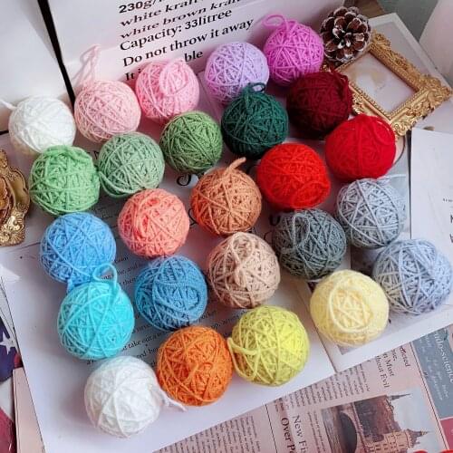 1pcs 5cm artificial Knitting wool ball stars love wedding home Christmas decoration Wool ball DIY curtain hanging accessories