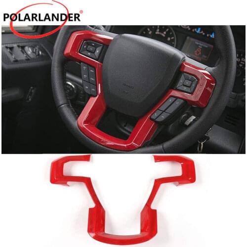 Steering Wheel Bezel Decorative Trim Fashion Carbon Fiber Grain 6 Colors For 2015 2016 2017 Ford F150 F250 F350 Super Duty 1 PC