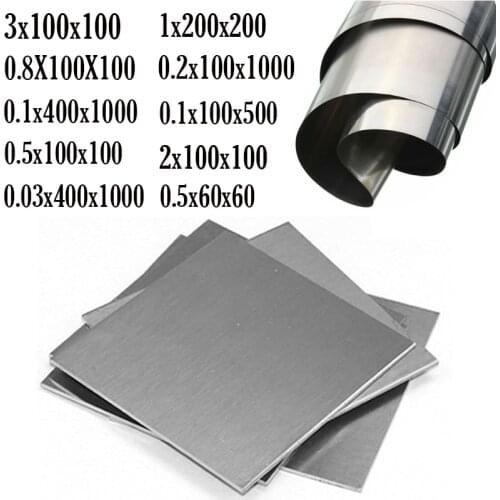 304 Stainless Steel Skin Thin Steel Plate Thin Plate Sheet Foil Stainless Steel Foil Stainless Steel Square Plate 0.01-3MM