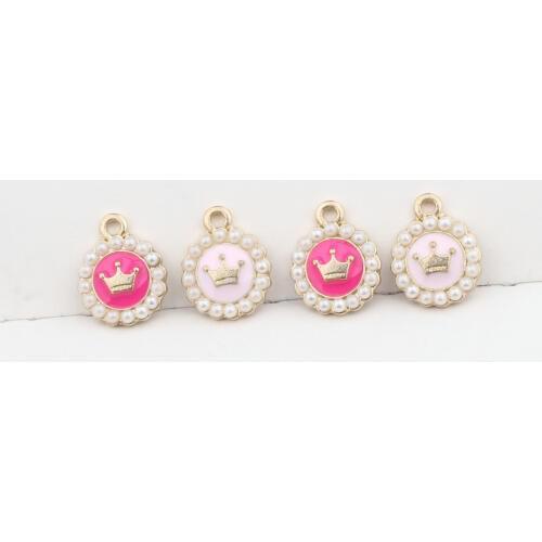 10pcs/lot Colorful Crown Pendant Size 13*16mm Alloy Enamel Charm DIY Accessories Of Necklace Bracelet Headdress Handmade
