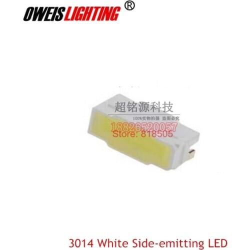 20PCS 3014 WHITE side-emitting LED 10-12lm 30mA 2.8-3.2V TRUE WHITE 6000-7000K 3.0*0.85MM 3008