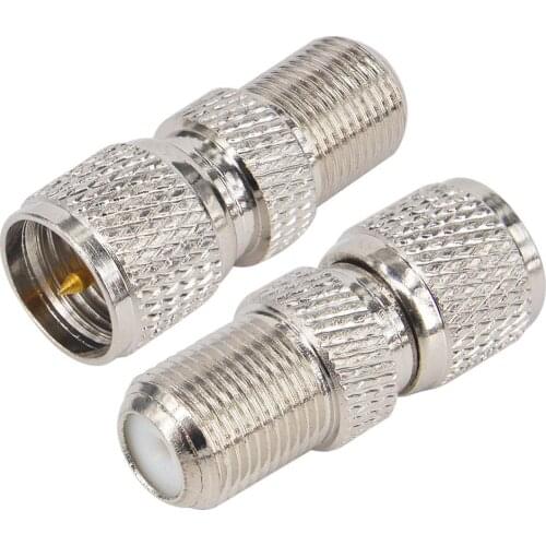 5 pieces/lot) Nickel Plated Mini UHF Male to F Female Straight Connector RF Coax Adapter