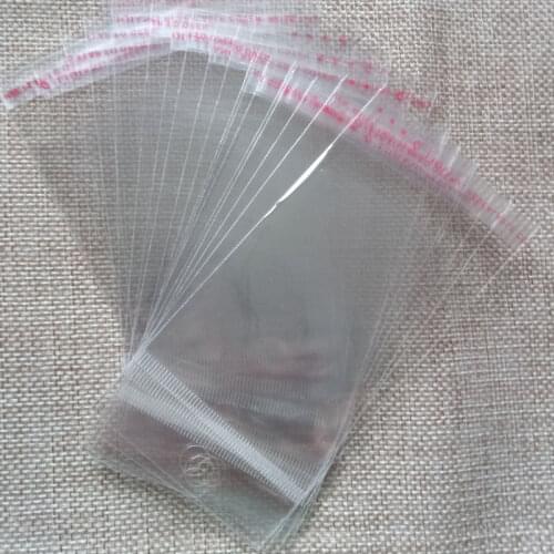 6*12cm 5000pcs Clear Resealable Cellophane/BOPP/Poly Bags Transparent Opp plastic storage bag Self Adhesive Seal With hook bag