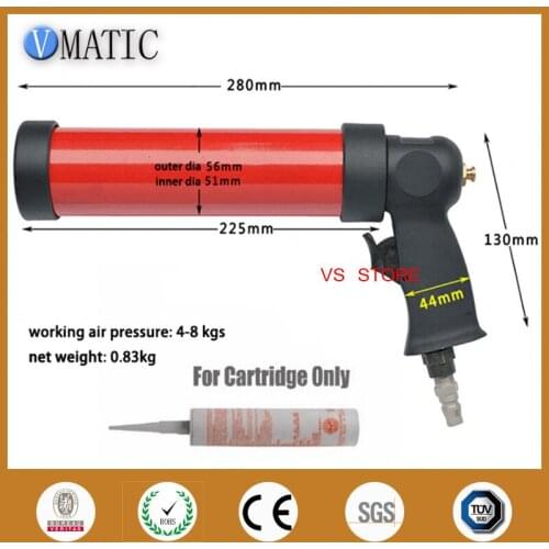Free Shipping Pneumatic Caulking Glass Glue Gun 310Ml/Cc + Cartridge 1Pc