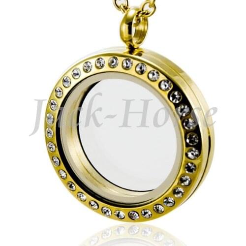 Free shipping High polished crystal 20mm 25mm 30mm 316L stainless steel jewelry magnetic floating locket in jewelry
