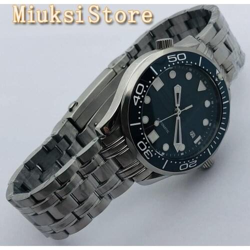 BLIGER 41mm New Top Automatic Watch Sapphire Glass Dark Blue Dial Date Luminous Waterproof Mens Luxury Mechanical Watch Gift