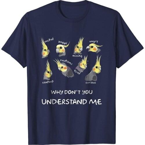 Brand Men Shirt Funny Cockatiel Emotions T shirt, Cute Cockatiel T Shirt
