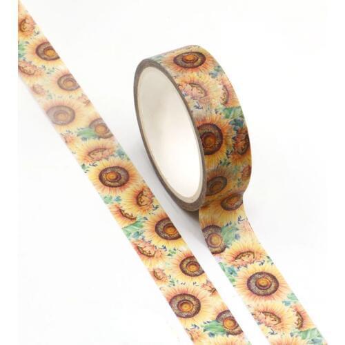 NEW Wholesale 10pcs/lot Decorative Sunflowers Washi Tapes DIY Scrapbooking Planner Adhesive Masking Tapes Kawaii Stationery