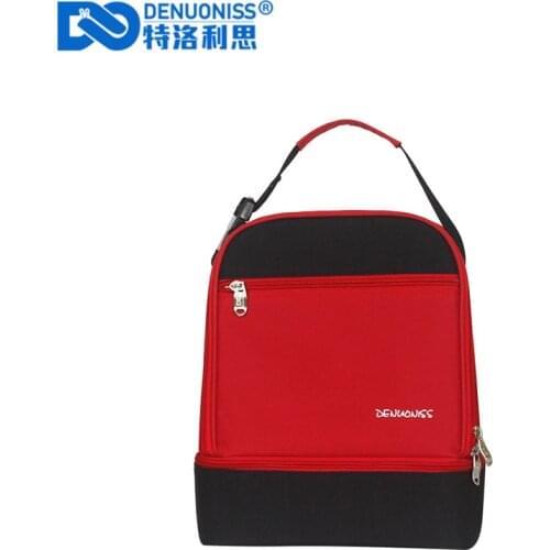 DENUONISS Double Design Waterproof Lunch Bag Large Capacity Cold Drink Refrigerated Lunch Box Multi-function Insulation Package