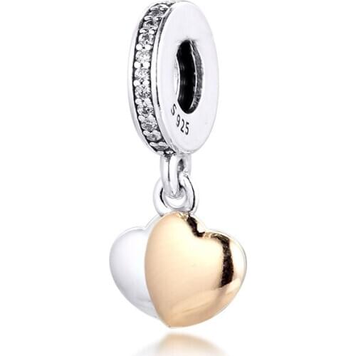 Double Heart Dangle Charm for 2020 Bracelets New DIY Jewelry Woman High Quality Beads 100% Real Sterling Silver S925 Pendant