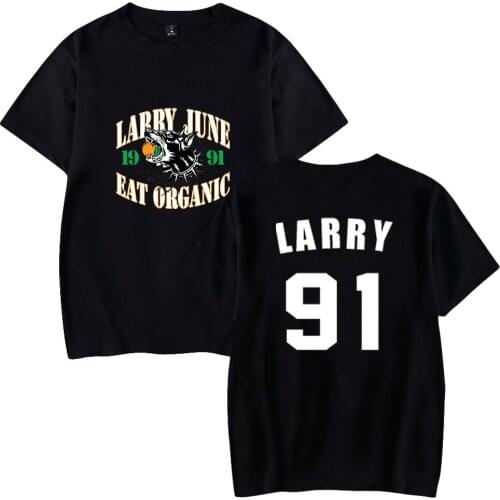 Larry June Print Spring Summer Holiday Street Men/Women Casual Kawaii GHIP HOP style Streetwear T-shirt