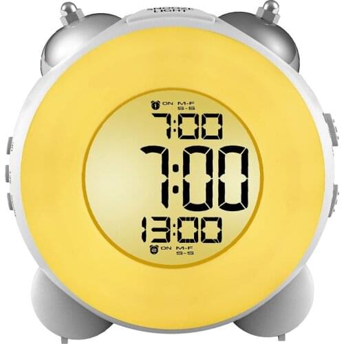 Loud Alarm Clock Non Ticking Bedside Battery Powered with Snooze Dual Alarm Night Light for Heavy Sleepers