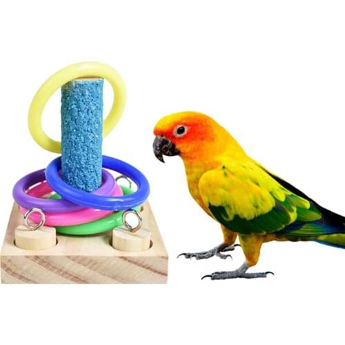 Bird Wooden Blocks Puzzle Trainging Toy Parrot Educational Toys for Hamster Gerbil Budgies Parakeet Cockatiel Lovebirds