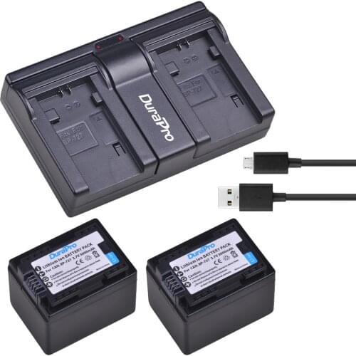 2 Pc 3000mAh BP-727 Battery + USB Dual Charger for Canon BP-709 BP-718 BP-727 BP-745 BP709 BP718 BP727 BP745 HF406 R306 R32 R3