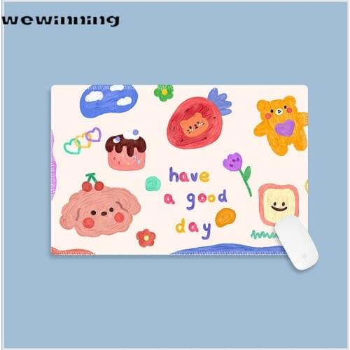Gaming Desk Mats Cute Desk Mat Kawaii Mouse Pad Gamer Keyboard Desktop Deskpad for Office Home PC Computer Students 22x18cm
